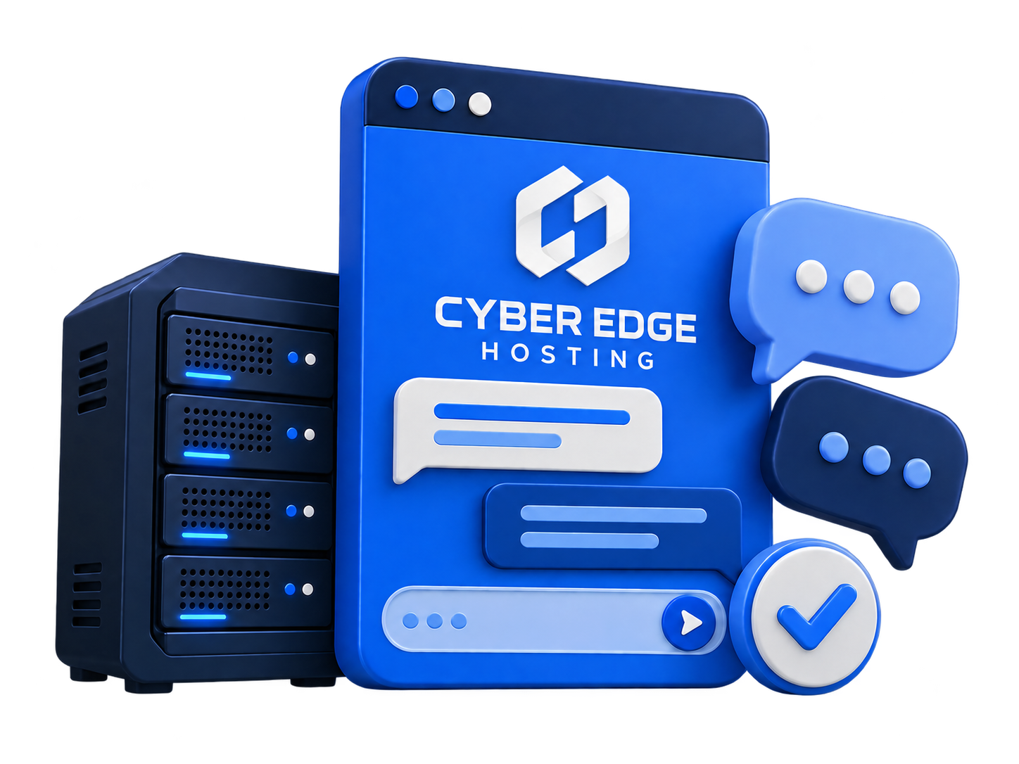 Cyber Edge Hosting branded support illustration